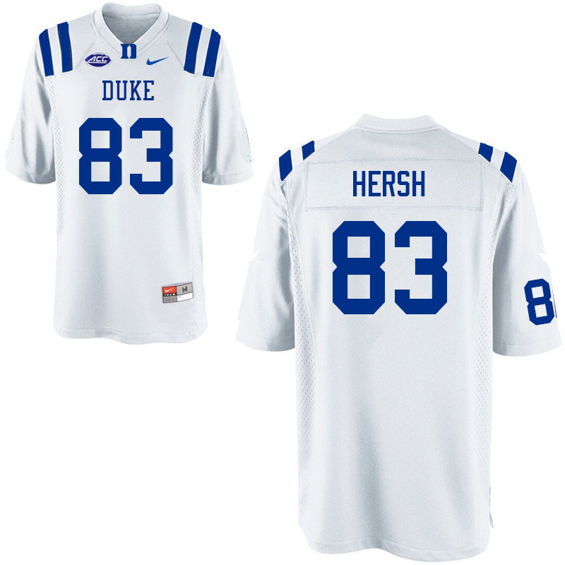 Men #83 Brandon Hersh Duke Blue Devils College Football Jerseys Sale-White